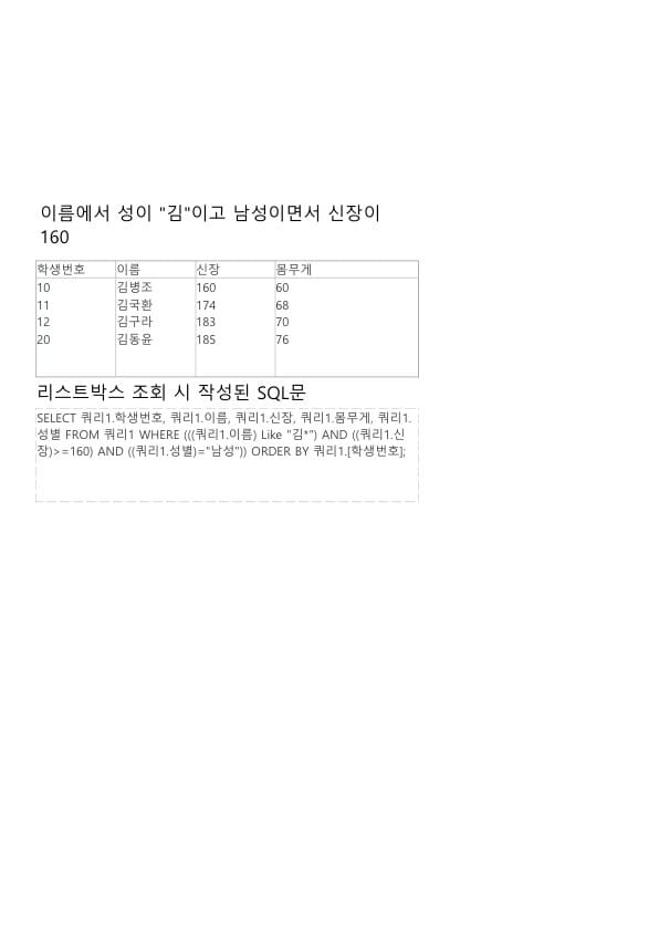 사무자동화산업기사 실기 공개문제05 중 DB 첫번째 이미지입니다.