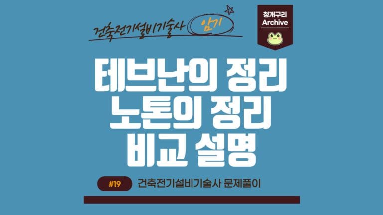 청개구리 Archive 워드프레스 테브난의 정리와 노톤의 정리 비교 설명 포스팅 간판 이미지입니다.
